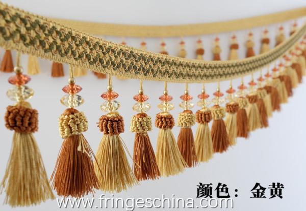Handmade fashionable chain beads lace tassels fringes for curtain/sofa/pillow