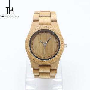 China Auto Date Maple Wood Watch / Japan Quartz Wood Womens Watches Repeater factory