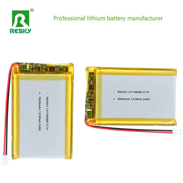 Lithium Ion Battery Cell LP105060 3.7V 3500mAh 12.95wh Solar Rechargeable Lip Battery Pack