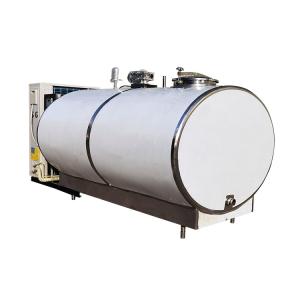 China Bulk Small 1000 Liter 2000l Stainless Steel Milk Cooling Tank Refrigerated factory