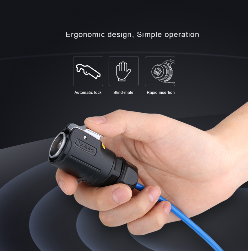 CNLINKO LP24 RJ45 Waterproof Connector Internet LED Display 8P8C Connector Network CAT5E IP68 RJ45 Adapter Plug and Socket