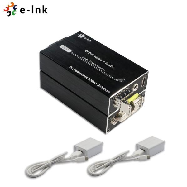 OEM Micro 4K 60HZ DVI Fiber Optic Extender Transceiver With Stereo Audio 5VDC