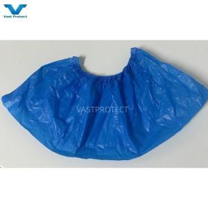 China Disposable Waterproof Blue Cleaning Room Shoe Cover with Elastic Style 2-30g factory