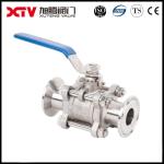 US Xtv Industrial PTFE Lined Clamp Sanitary Stainless Steel Floating Ball Valve