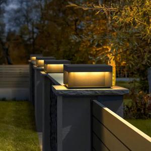 China 3000K Easy Install Stainless Steel Solar Pillar Light , Columns LED Outdoor Solar Lights factory