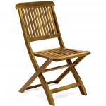 3-Piece Folding Acacia Wood Bistro Set Perfect for Outdoor Dining and Entertaini