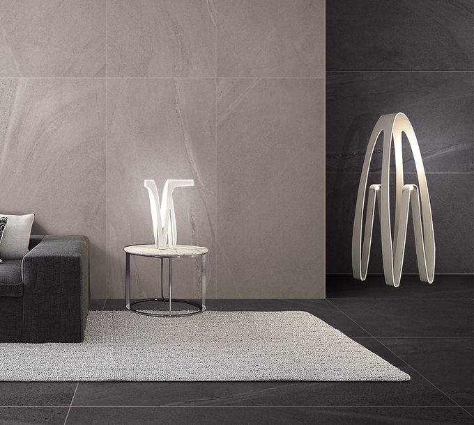 Gray 24" X48" Non-Slip Soft Glazed Textured Porcelain Interior Wall Tile For Living Room