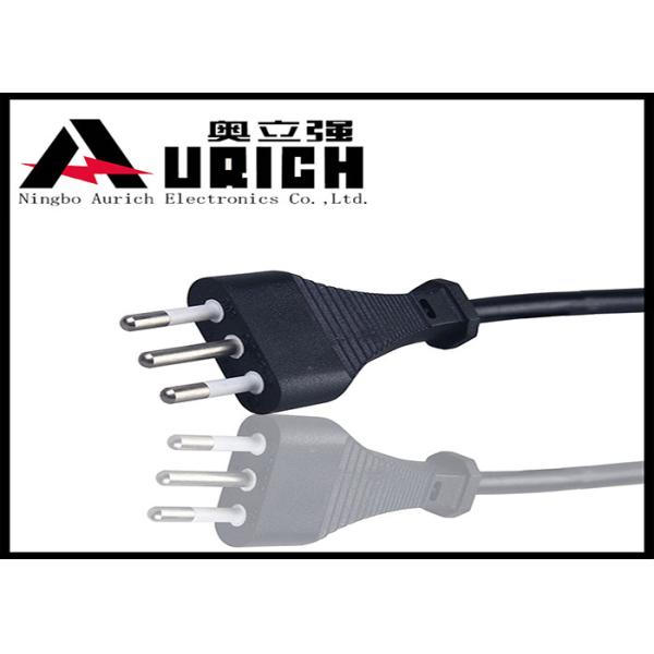 Three Prong Italy AC Power Cord Plug For Computer Laptop IMQ Certification 10A