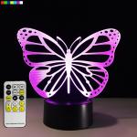 Butterfly 3D Night Light 7 Colors Change with Remote Control As Birthday Gifts