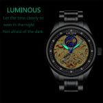 KINYUED popular stainless steel classical automatic luminous hands mens