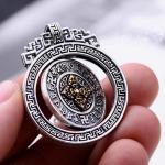 Sterling 925 Silver Vintage Buddhism Blessings Charm Pendant Necklace for Women