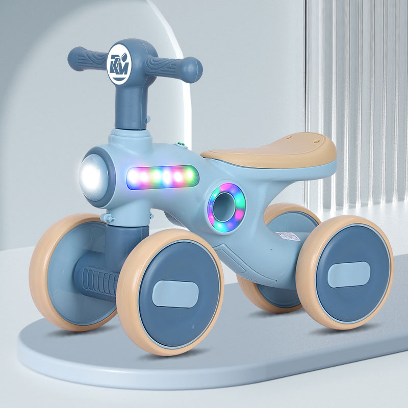 Non-Pedal 4 Silent Wheels Riding Toys White Balance Bike for Kids Ideal Birthday Gift
