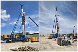 China Walking Type Hydraulic Impact Hammer / Excavator Mounted Vibro Hammer factory