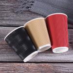 Non Spill 12oz Disposable Paper Coffee Cups With Lids Logo