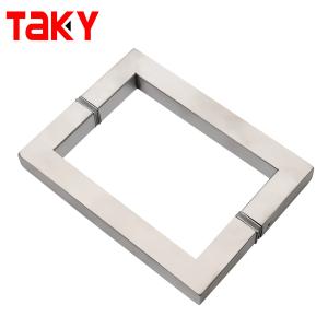 China TK-H002 OEM/ODM Stainless Steel Glass Handle for Glass Doors Back to Back Square Tube factory