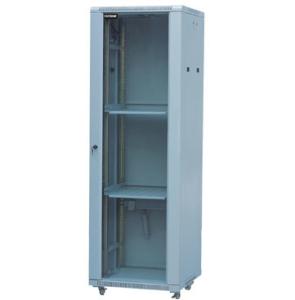 China Glass Door Server Rack Cabinet 100mm Depth Cold Rolled Steel With Powder Coat Finishing YH2002 factory