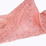 F50280 51-52" customizable peach wholesale embroidery mesh lace fabric for