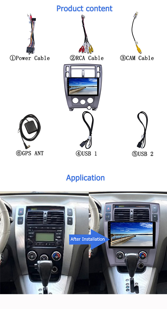 Car Radio 10 Inch For Hyundai Tucson 2006-2012 With GPS WIFI Mirrorlink With Android 10 System Car DVD Player