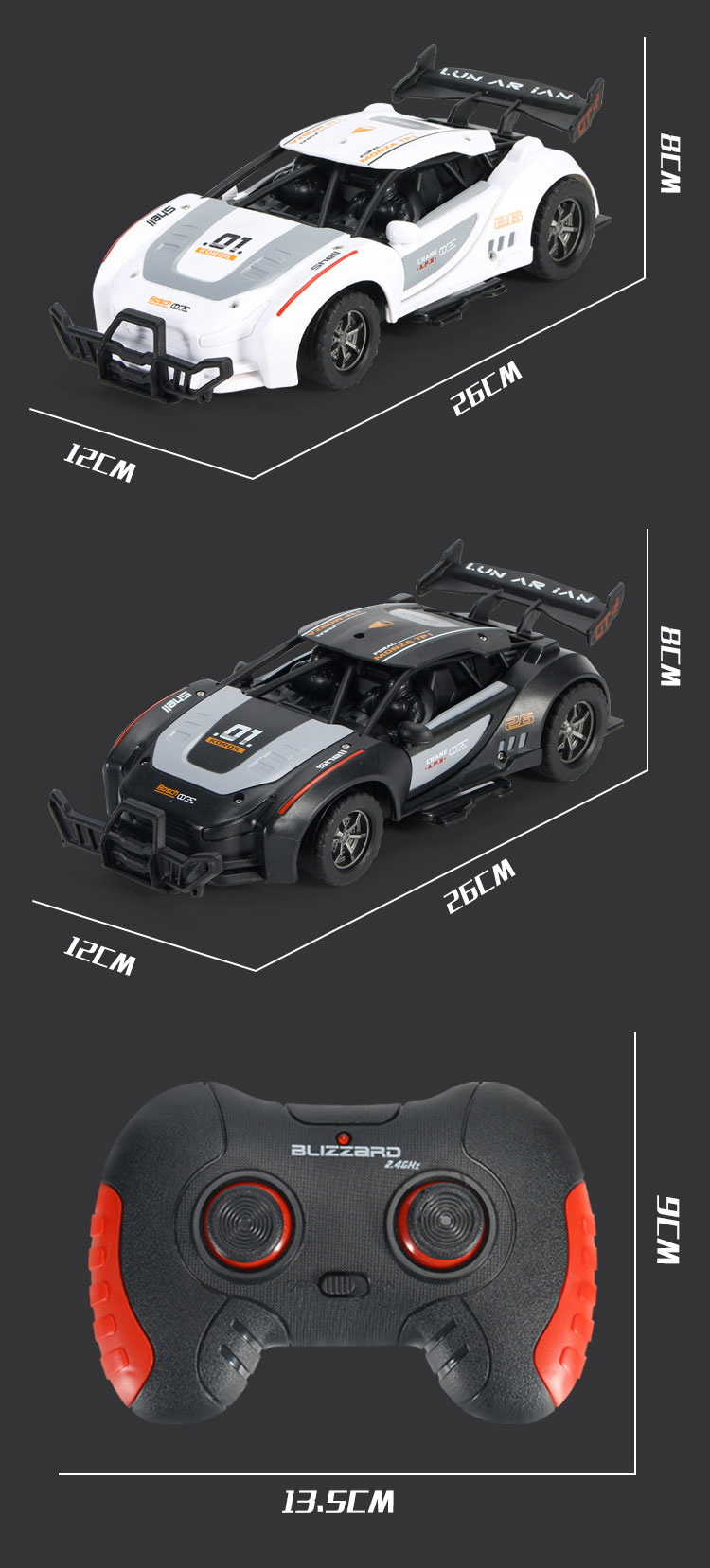 Other 2.4Ghz Children's RC Car Toy for Boys Drift Racing Double Door Off-Road Model