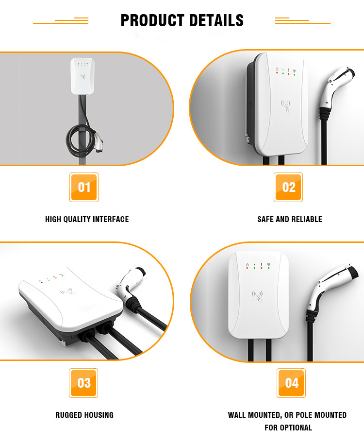 Lekol IP 65 AC EV Charger Wall Mounted Evse Charging Station
