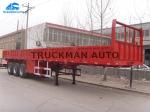 3 Axles Flatbed Cargo Side Wall Semi Trailer With 50-70 Loading Capacity