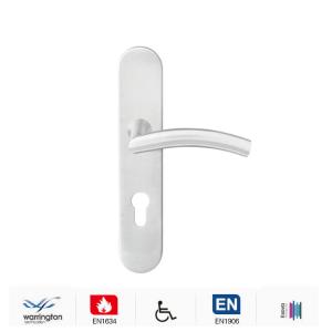 China Stainless steel door handle with backplate long size 230mm for residential application factory