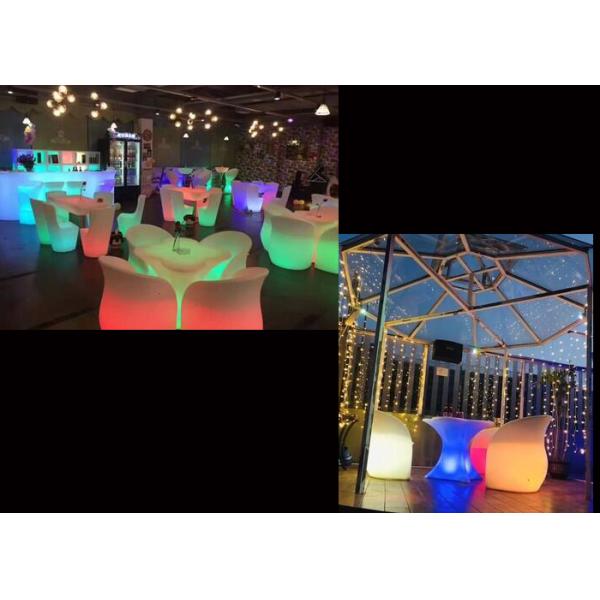 Glowing Garden Furniture Type 4 LED Bar Chair And 1 Table Set Eco Friendly