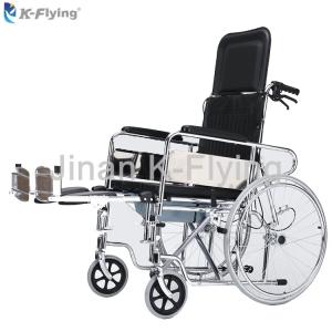 China Chrome Steel Adults Folding Manual Wheelchair Double Brakes System factory