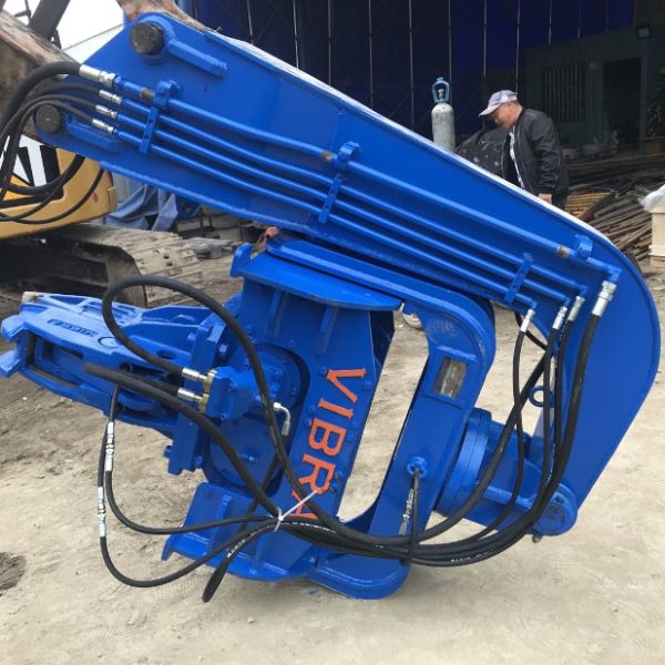 China 2500RPM 20T Vibrating Hydraulic Sheet Excavator Mounted Pile Driver factory