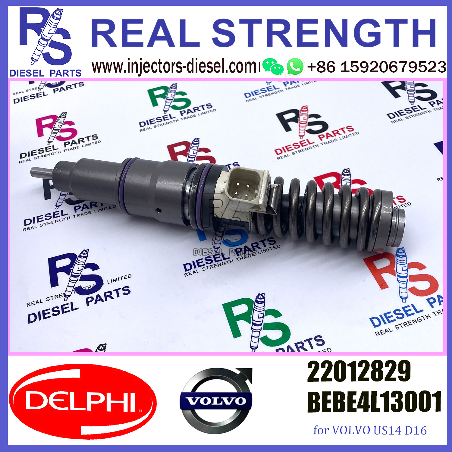 DELPHI 4pin injector 22012829 Diesel pump Injector V-O-L-V 22012829 BEBE4L13001 E3.5 for V-O-L-V US14 D16