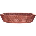 Electroplated Countertop Vanity Sinks Glass Square Vessel Shinning Copper Color