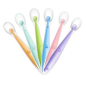 China Custom Colored Silicone Spoon Feeder , Educational Food Dispensing Spoon factory