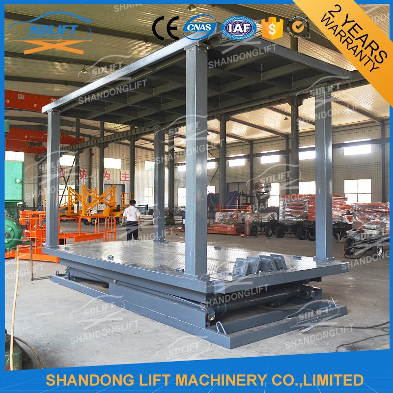 Basement Hydraulic Double Platform Scissor Car Lift Double Deck Home Car Garage