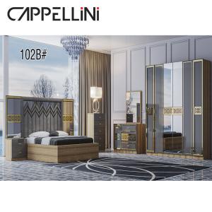 China SGS Modern Bedroom Furniture Storage Dresser Comforter White Bed King Grey Full Size factory