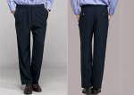 Women / Men Black Security Uniform Pants Wrapped Cuffs With Rubberized Waistband