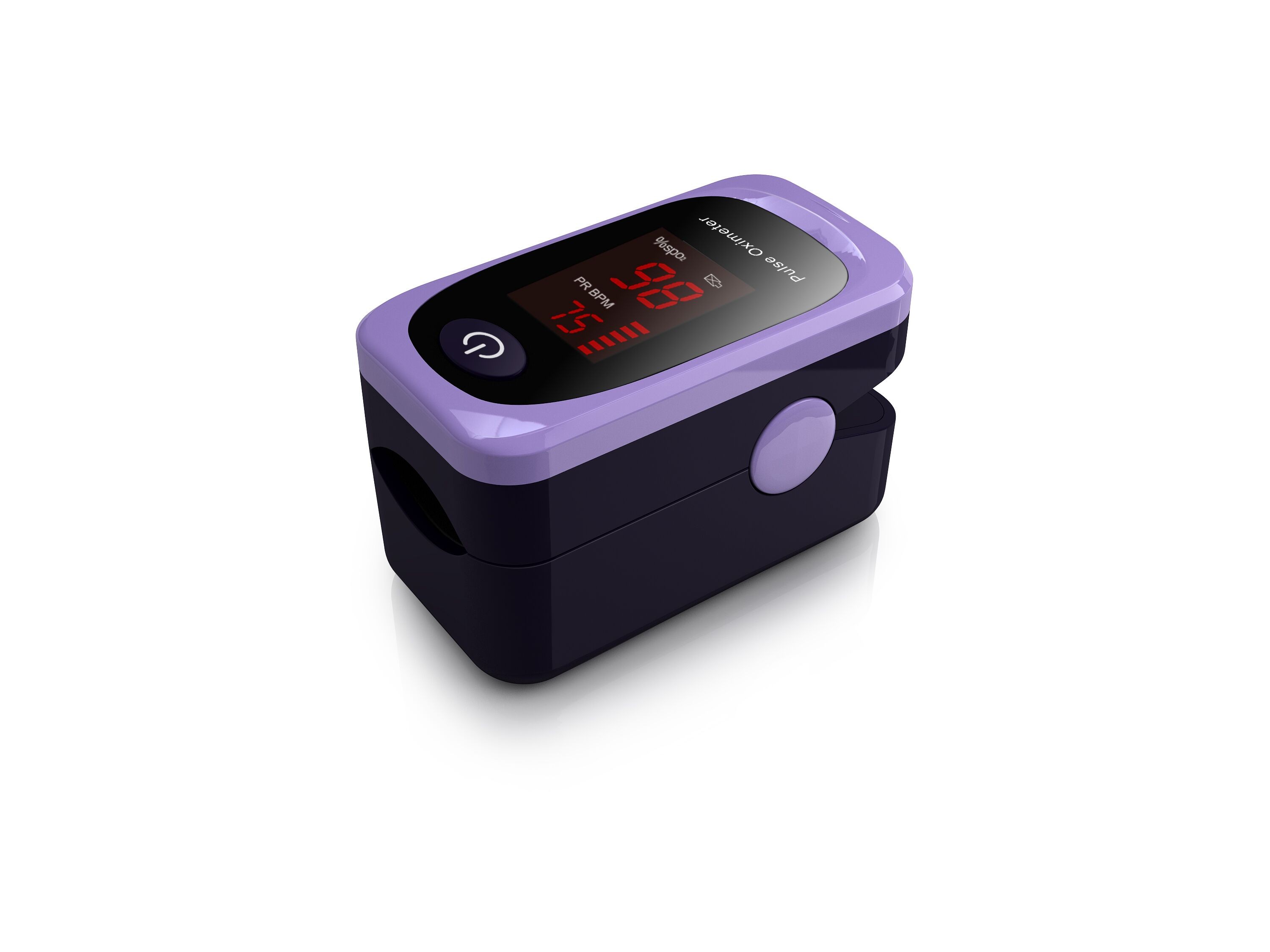 Purple Yellow color LED display Automatically power off fingertip pulse oximeter TT-304