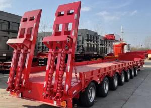 China 7 Axle Heavy Low Bed/Lowbed Ramp/Drop Deck Flatbed/Skeleton Semi Truck Trailer Tread 2180mm factory