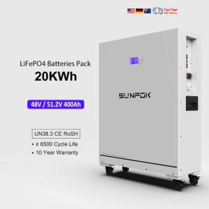 China 48V 51.2V Lifepo4 400Ah 20Kwh Ess Lithium Ion Battery Pack Power Wall Home Energy Storage System factory