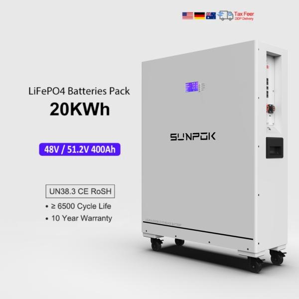 48V 51.2V Lifepo4 400Ah 20Kwh Ess Lithium Ion Battery Pack Power Wall Home