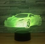 Racing Car 3D Night Light 7 Colors Change with Remote Control As Christmas Gifts