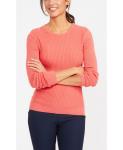 WOMEN'S 54% COTTON/44% MODAL/2% SPANDEX PULLER KNITTED RIB SWEATER