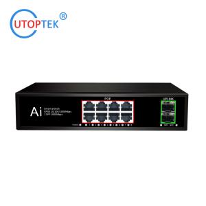 China 8x10/100/1000M POE 30W+2 SFP Fiber port IEEE802.3af/at POE Etherent switch for CCTV Network system factory