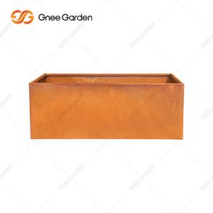 China Corten Large Outdoor Metal Decorative Planter Rectangular Metal Wall Planter factory