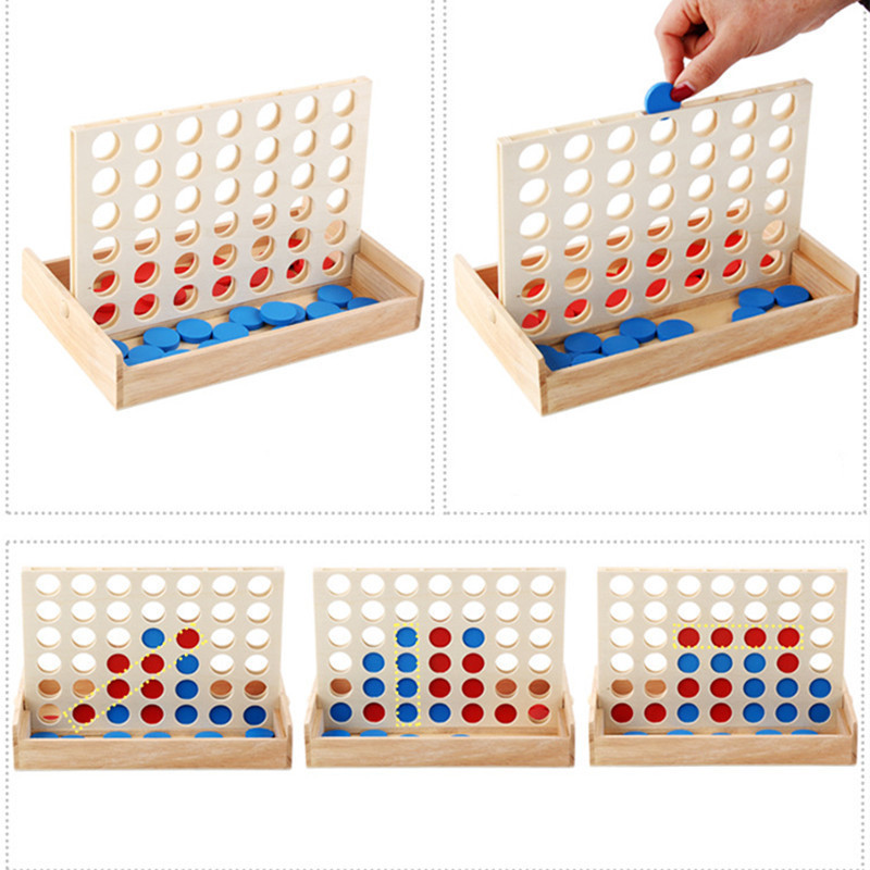 Educational Kids Line Up Row Board Puzzle Toy Wooden Foldable