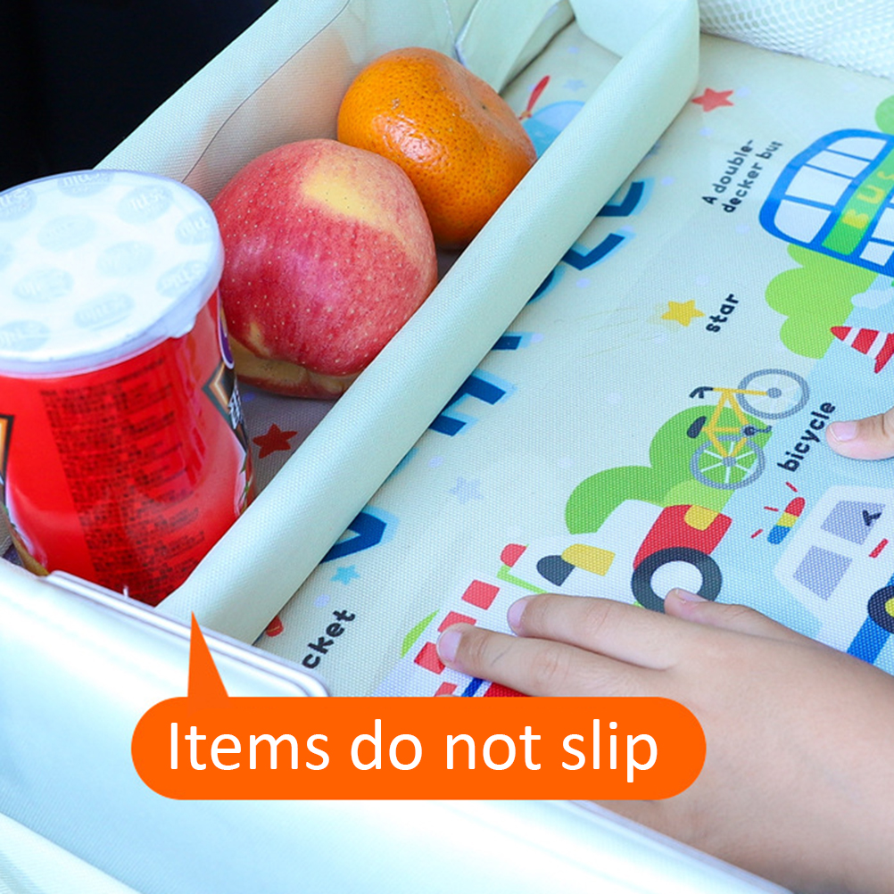 Polyester Baby Car Tray Plates Kids Drink Table Car Seat Child Cartoon Toy Holder