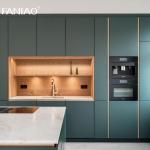 Modern Hot Selling Style Green Melamine Custom Size Kitchen Set Kitchen Cabinets