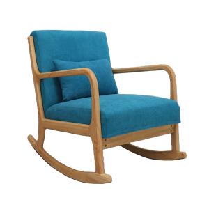 China Solid Wood Frame Mid-Century Modern Velvet Fabric Rocking Sofa Chair for Luxury Living Room Design Style factory