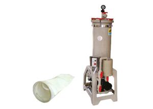China FRPP Chemical Filtration Systems / bag filter machine for petrochemical 150L / min 1HP factory