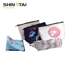 China Rainbow Custom Printed PU Makeup Bag Cosmetic Bag factory
