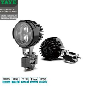 China Motorbike Scooters Fog 120W 12000LM/Pair 6500K White Spot Light with Switch Headlight factory